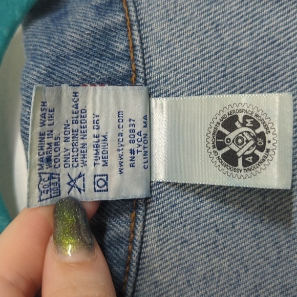 Wow- Rosie the Riveter Women's Labor Union Mint Vintage Denim Jacket sz XL - Picture 5 of 9